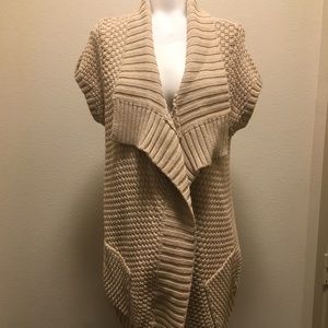 Autumn Cashmere cotton cable knit vest/jacket